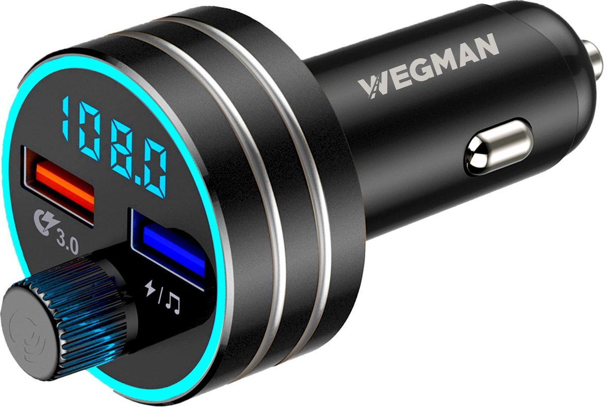 Wegman Bluetooth FM Transmitter - Autolader - Carkit - Bluetooth Auto
