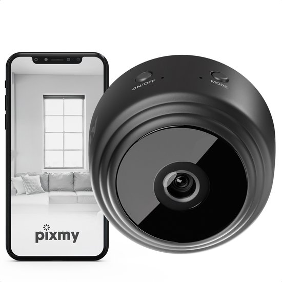 PIXMY - IPRO1-300mAh - Spy Camera - Mini Camera - Verborgen Camera - Wi-Fi 1080 HD - 128GB Geheugen
