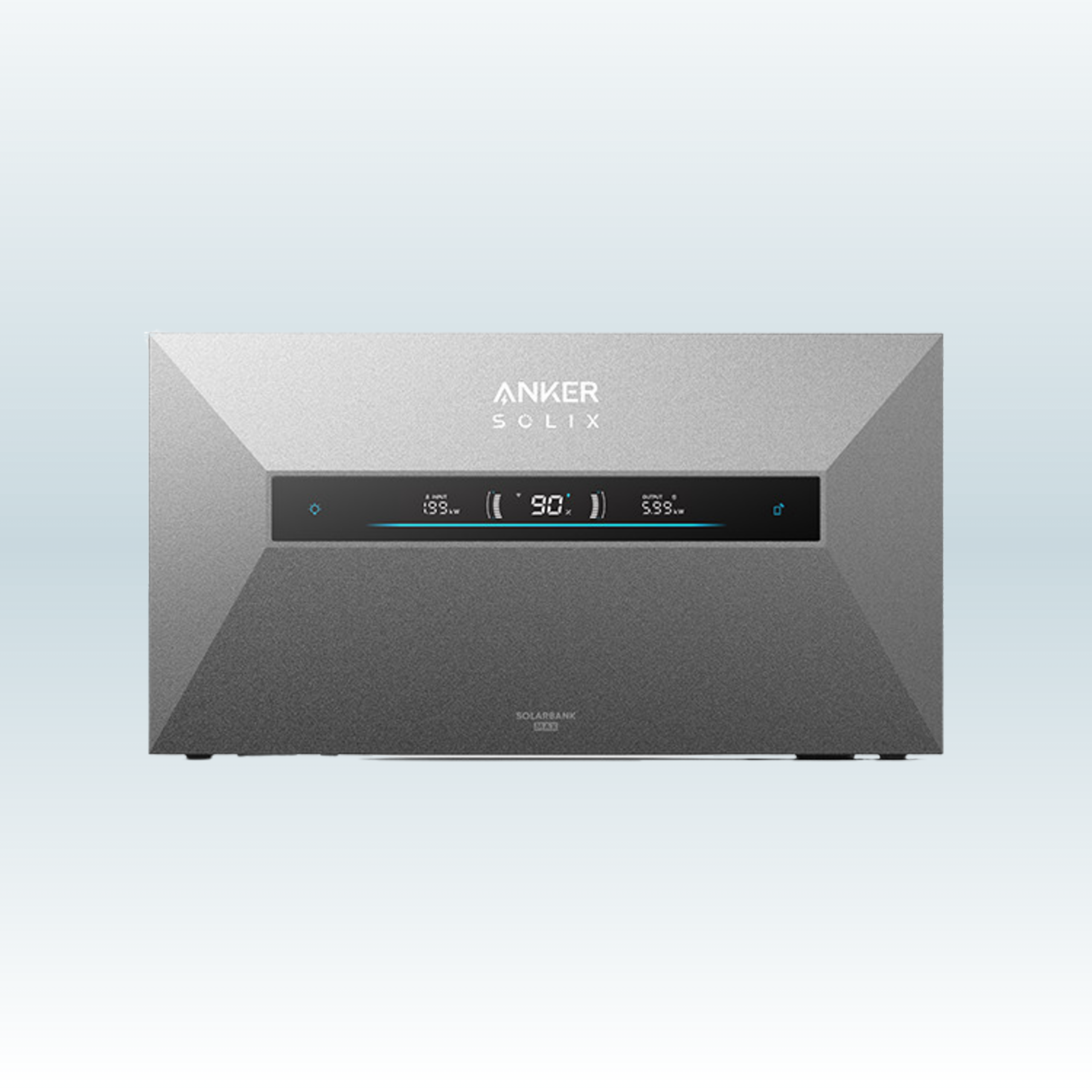 Vooraanzicht van de Anker Solarbank Max AC met display