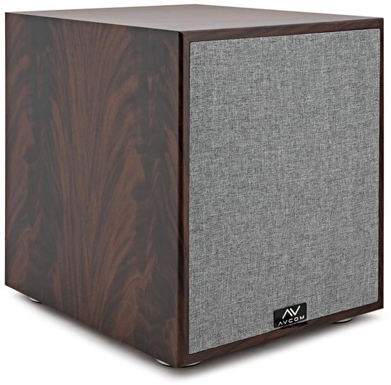 AVCOM 10 inch actieve subwoofer met walnoot afwerking voor woonkamer