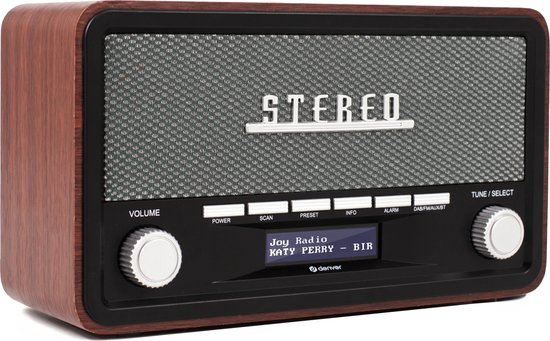 Denver DAB-18 retro radio met DAB+ FM en Bluetooth in dimbare uitvoering