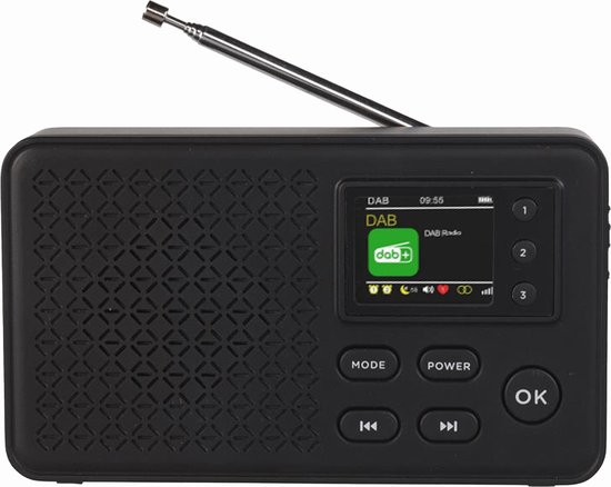 Denver DAB-57B DAB radio met Bluetooth FM en wekfunctie
