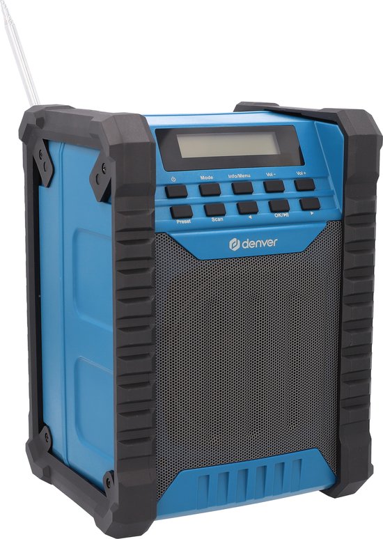Denver WRD60 bouwradio met DAB+ Bluetooth en accu spatwaterdicht