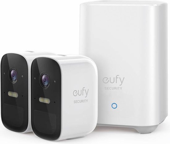 EufyCam 2C set met 2 beveiligingscamera's en basisstation voor buiten