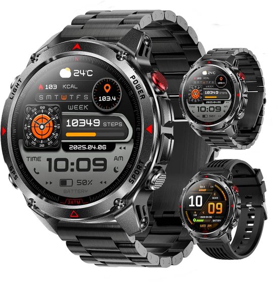 Golden Sound GPS Smartwatch Heren AMOLED 1,46 inch met 5ATM waterbestendigheid en 100 sportmodi