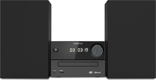 Kenwood M-420DAB micro hifi systeem zwart met DAB+ radio en Bluetooth voor kleine kamer