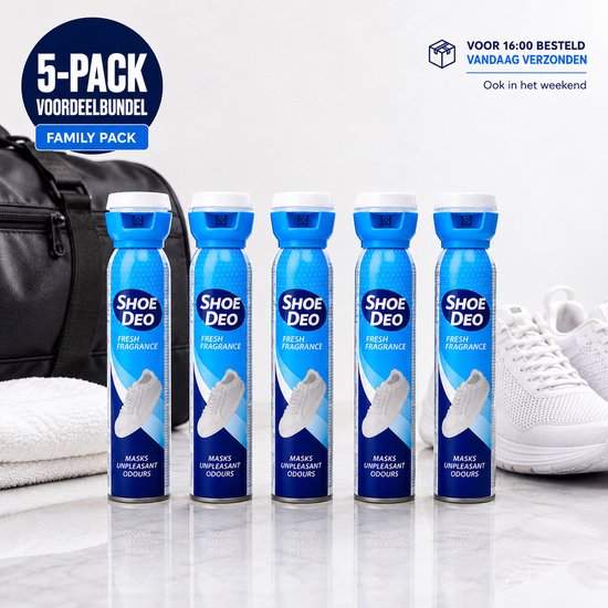 Schoenverfrisser Spray 5-pack 200 ml schoendeodorant voordeelverpakking